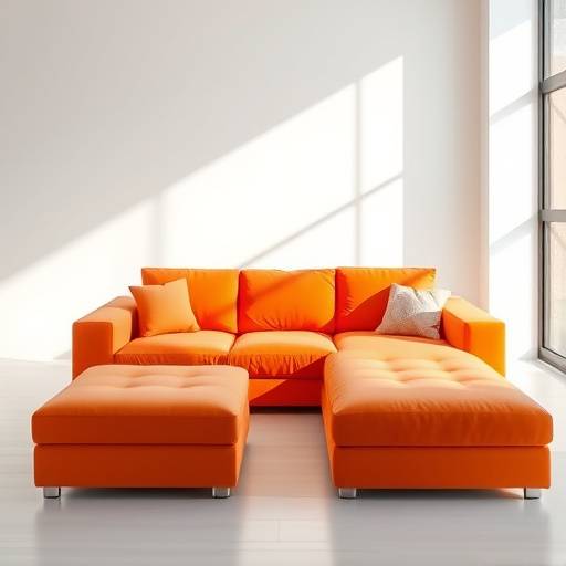 Modulsofa i oransje toner